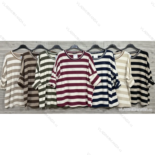 Tunika prúžok 3/4 dlhý rukáv dámska (S/M/L ONE SIZE) TALIANSKA MÓDA IMPOZ2516695