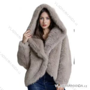 Kabát kožúšok dlhý rukáv dámsky (S/M/L ONE SIZE) IMPOZ25LE-6692