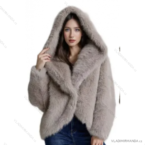 Kabát kožúšok dlhý rukáv dámsky (S/M/L ONE SIZE) IMPOZ25LE-6692