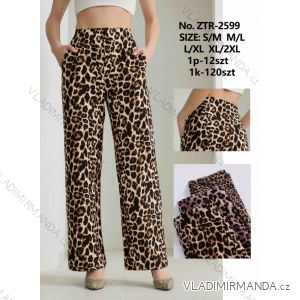 Nohavice dlhé elegantné leopardie dámske nadrozmer (S/M - M/L - XL/2XL) MIE25ZTR-2599