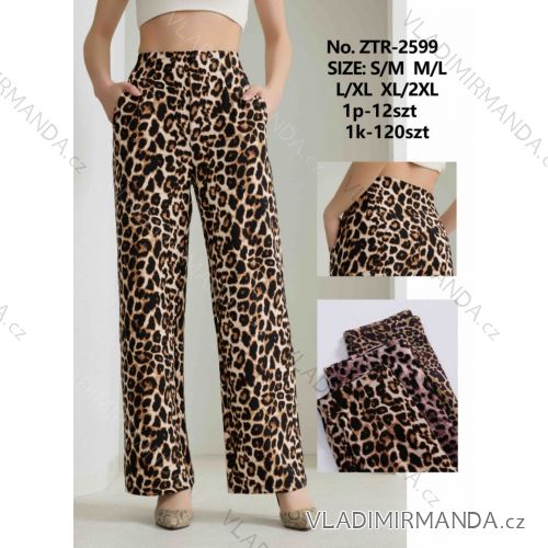 Nohavice dlhé elegantné leopardie dámske nadrozmer (S/M - M/L - XL/2XL) MIE25ZTR-2599