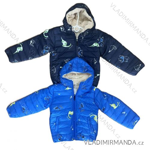 Bunda zimná s kapucňou na zips dlhý rukáv detská chlapčenská (110) SEZON SEZ25L-3525