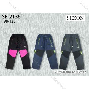 Nohavice softshell zateplené flaušom detské chlapčenské a dievčenské (98-128) SEZON SEZ25SF-2136