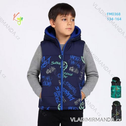 Vesta teplá bez rukávov dorast chlapčenská (134-164) KUGO FM0368/A