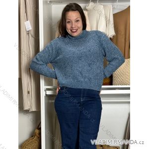 Sveter ženilkový  se stojáčkem dlhý rukáv dámskyLENA  (M/L-XL/2XL ONE SIZE) ITALSKÁ MÓDA MUS25S012/DR