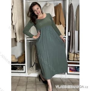Šaty dlhé voľnočasové teplé dlhý rukáv dámske ALEX (S/M/L ONE SIZE) TALIANSKA MÓDA IM425574