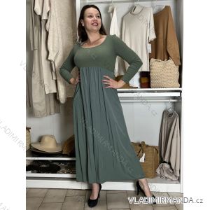 Šaty dlhé voľnočasové dlhý rukáv dámske ALEX (S/M/L ONE SIZE) TALIANSKA MÓDA IM425574/DUR