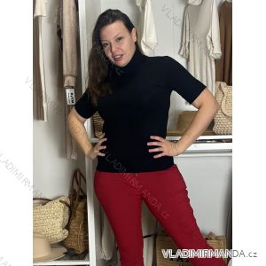 Sveter úpletový s rolákom krátky rukáv dámsky BEREMIKA  (S/M/L ONE SIZE) IMWDF252703/DR