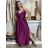 Šaty dlhé elegantné na ramienka dámske AMANDA  (S/M ONE SIZE) TALIANSKA MODA IM323022