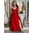 Šaty dlhé elegantné na ramienka dámske AMANDA  (S/M ONE SIZE) TALIANSKA MODA IM323022