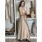 Šaty dlhé elegantné na ramienka dámske AMANDA  (S/M ONE SIZE) TALIANSKA MODA IM323022