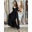 Šaty dlhé elegantné na ramienka dámske AMANDA  (S/M/L ONE SIZE) TALIANSKA MODA IM323022/DUR S/M/L čierna