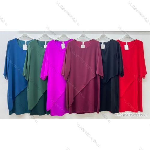 Šaty krátke elegantné 3/4 dlhý rukáv dámske (S/M/L ONE SIZE) TALIANSKA MÓDA IM425595