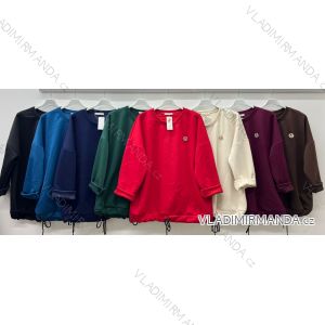 Mikina teplá dlhý rukáv dámska nadrozmer (52/54/56 ONE SIZE) TALIANSKA MÓDA IM425609