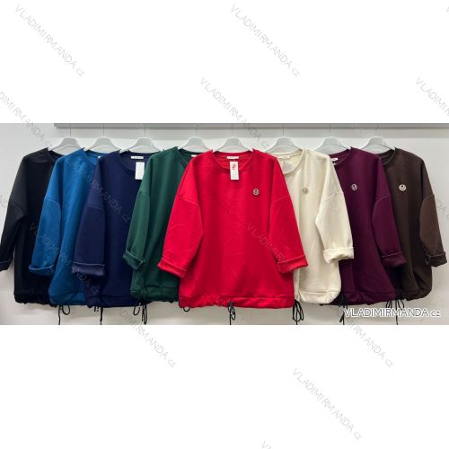 Mikina teplá dlhý rukáv dámska nadrozmer (52/54/56 ONE SIZE) TALIANSKA MÓDA IM425609