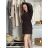 Šaty /Svetr krátke teplé s opaskom dlhý rukáv dámske KLARA (S/M/L ONE SIZE) TALIANSKA MÓDA IMD25196/DU S/M/L hnedá