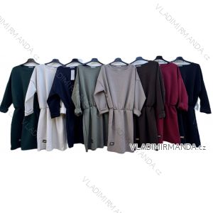 Šaty krátke teplé dlhý rukáv dámske (S/M/L ONE SIZE) TALIANSKA MÓDA IMD25225