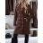 Kabát zimný chlpatý dlhý rukáv dámsky (S/M/L ONE SIZE) TALIANSKA MÓDA IMD25236