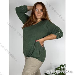Sveter tenký 3/4 rukáv dámsky nadrozměr VERONA (54/56/58 ONE SIZE) TALIANSKA MÓDA IM425655/DU