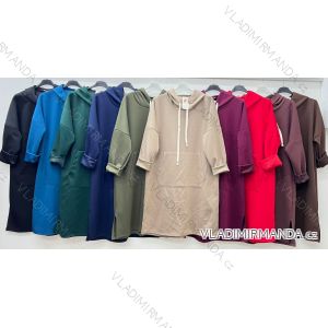 Mikina predĺžená s kapucňou dlhý rukáv dámska nadrozmer (48/50/52 ONE SIZE) TALIANSKA MÓDA IM425640