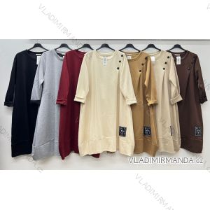 Šaty teplé oversize dlhý rukáv dámske nadrozmer (44/46/48 ONE SIZE) TALIANSKA MÓDA IM425641