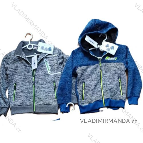 Mikina flaušová na zips dlhý rukáv detská dorast chlapčenská (116-146) SEZON SEZ25116-146/A