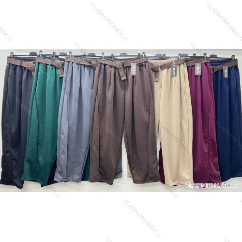 Nohavice elegantné s opaskom dámske nadrozmer (54/56/58 ONE SIZE) TALIANSKA MÓDA IM425648