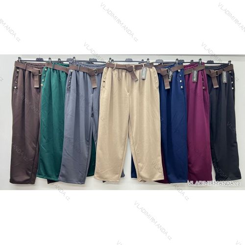 Nohavice elegantné s opaskom MASELKO dámske nadrozmer (54/56/58 ONE SIZE) TALIANSKA MÓDA IM425649