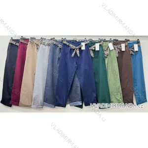 Nohavice plátené dámske nadrozmer (44/46/48 ONE SIZE) TALIANSKA MÓDA IM425650