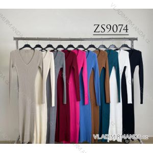 Šaty dlhé úpletové dlhý rukáv dámske (XS/S/M ONE SIZE) TALIANSKA MÓDA IMM25M9074
