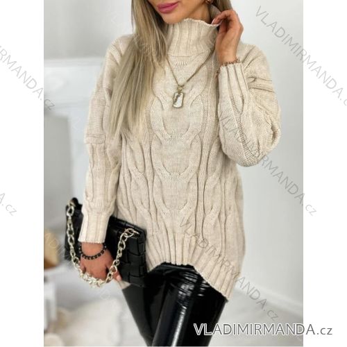 Sveter pletený s rolákom dlhý rukáv dámsky (XS/S/M ONE SIZE) TALIANSKA MÓDA IMM25M2350