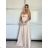 Šaty dlhé elegantné saténové na ramienka dámske (S/M/L ONE SIZE) TALIANSKA MÓDA IMPBB25B26588/DU -   béžová -   S/M/L