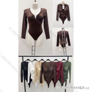 Body elegantný dlhý rukáv dámske (XS/S/M ONE SIZE) TALIANSKA MÓDA IMM25M42859