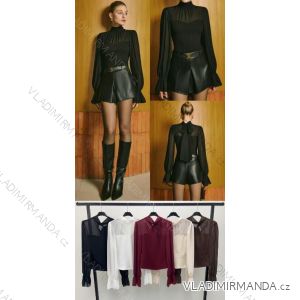 Blúzka elegantný dlhý rukáv dámska (XS/S/M ONE SIZE) TALIANSKA MÓDA IMM25M43427