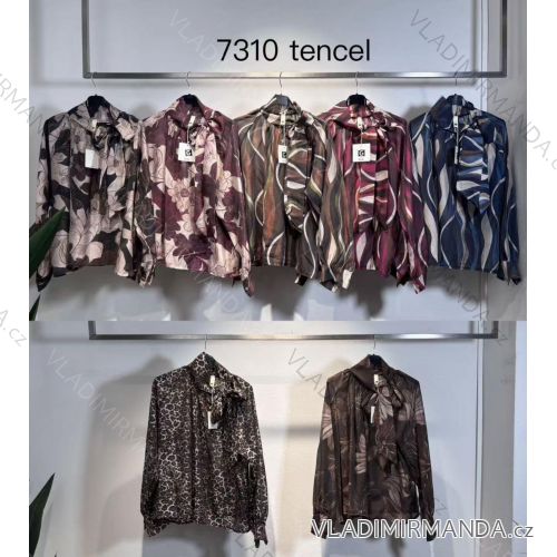 Blúzka elegantný dlhý rukáv dámska (S/M/L ONE SIZE) TALIANSKA MÓDA IMM25M7310