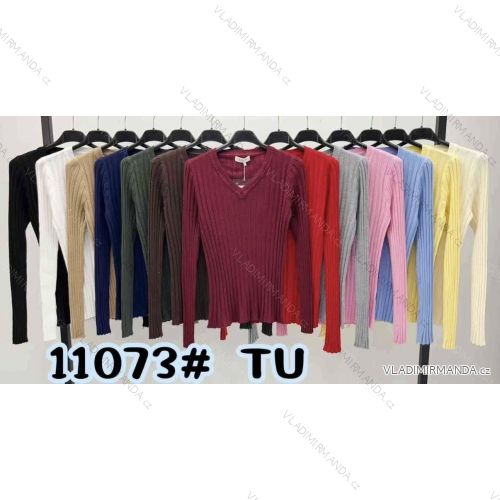 Sveter úpletový dlhý rukáv dámsky (XS/S/M ONE SIZE) TALIANSKA MÓDA IMM25M11073