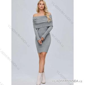 Šaty krátke úpletové dlhý rukáv dámske (XS/S/M ONE SIZE) TALIANSKA MÓDA IMM25M9060