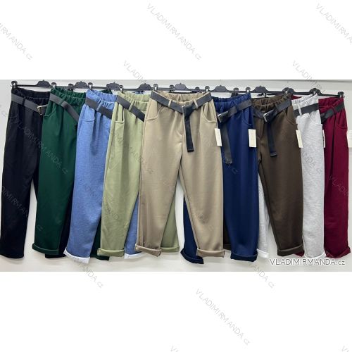 Nohavice máselko s opaskom dámske nadrozmer (46/48/50 ONE SIZE) TALIANSKA MÓDA IM425656