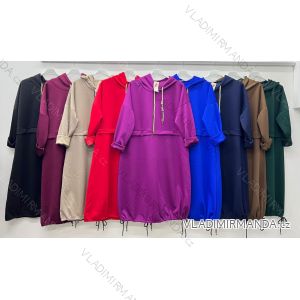 Šaty teplé dlhý rukáv dámske nadrozmer (50/52/54 ONE SIZE) TALIANSKA MÓDA IM425668