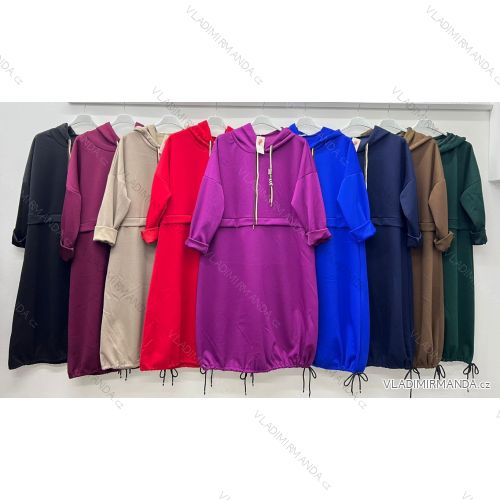 Šaty teplé dlhý rukáv dámske nadrozmer (50/52/54 ONE SIZE) TALIANSKA MÓDA IM425668