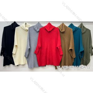 Sveter úpletový oversize s rolákom dlhý rukáv dámsky nadrozmer (54/56/58 ONE SIZE) TALIANSKA MÓDA IM425669