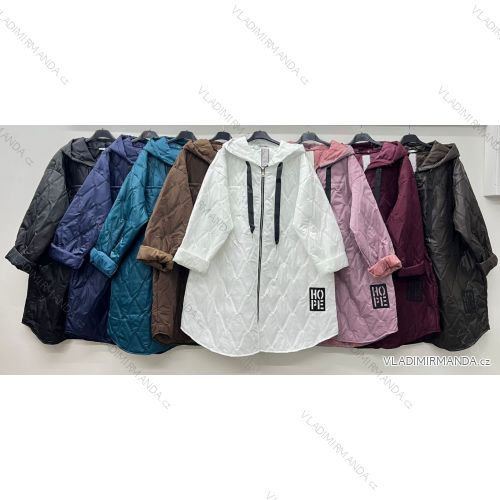 Bunda slabá prešívaná oversize dlhý rukáv dámska nadrozmer (54/56/58 ONE SIZE) TALIANSKA MÓDA IM425673