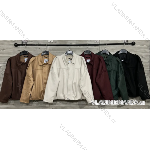 Bunda koženková dlhý rukáv dámska (S/M/L ONE SIZE) TALIANSKA MÓDA IMPOZ25JSD-16838
