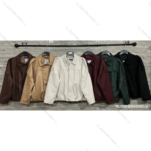 Bunda koženková dlhý rukáv dámska (S/M/L ONE SIZE) TALIANSKA MÓDA IMPOZ25JSD-16838