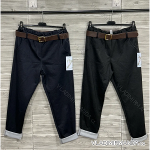 Nohavice elegantné s opaskom dámske (S/M/L ONE SIZE) TALIANSKA MÓDA IMPOZ25LV-2065