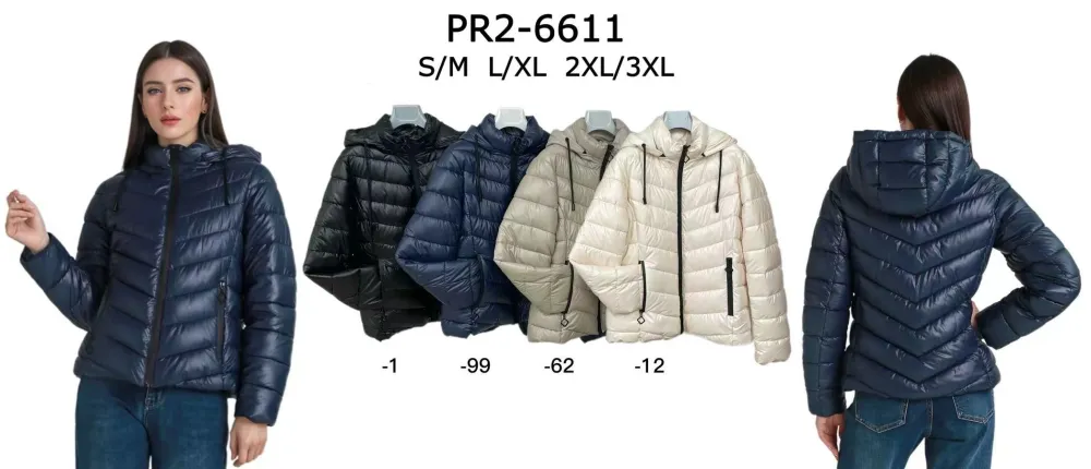Bunda šusťáková s kapucí dlouhý rukáv dámská nadrozměr (S/M - L/XL - 2XL/3XL ONE SIZE) ITALSKÁ MÓDA IMPOZ25PR2-6611