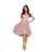 Šaty krátke elegantné spoločenské krátky rukáv PATRICIA (S-3XL) poľská móda NMC-300-1/DU ružová L