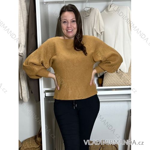 Sveter nabíraný dlhý rukáv dámsky DIARA  (S/M/L ONE SIZE) TALIANSKA MÓDA IMSM251136