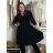 Šaty elegantný dlhý rukáv dámska (S/M ONE SIZE) TALIANSKA MÓDA IMM23M6062