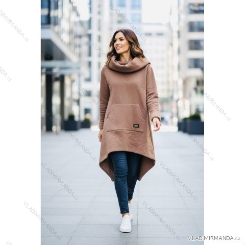 Mikina predĺžená teplá dlhý rukáv dámska (S/M/L ONE SIZE) TALIANSKA MÓDA IMD25244